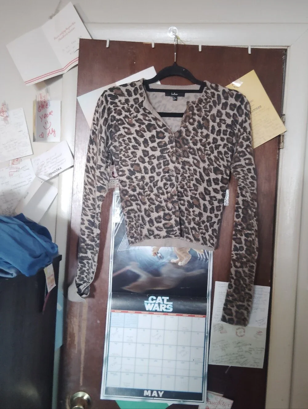 LULUS Alfara Brown Leproard Print Button Front Cardigan - Size Small - Picture 3 of 9